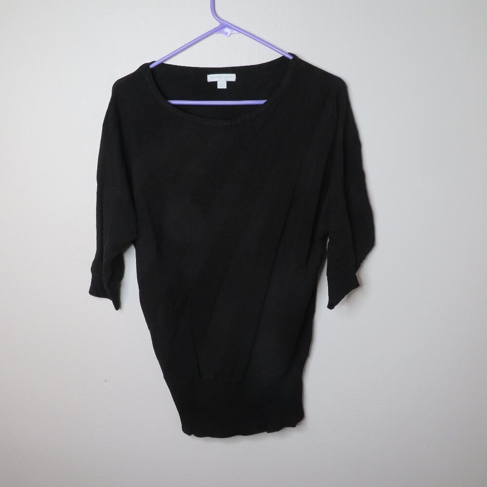 New York and Company Black 3/4 Sleeve Knit Blouse